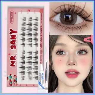 ⚡⚡COD MR.SANY Lông mi giả Hoa hướng dương + Keo 4g + nhíp Uốn mi lâu dài Cụm đơn Hoa hướng dương phân đoạn Quỷ nhỏ Lông mi giả dày tự nhiên Ghép lông mi giả