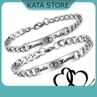Vòng Tay Cặp Đôi Khắc Tên Theo Yêu Cầu Chống Gỉ Bảo Hành Trọn Đời KIYOMI STORE