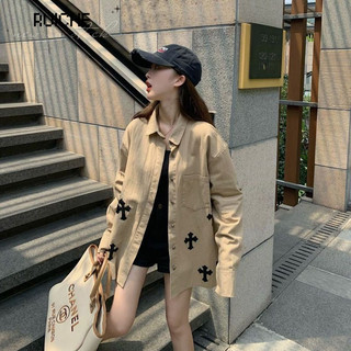Áo Khoác Sơ Mi Dáng Rộng Cao Cấp Phong Cách retro Nhật Bản Thu Đông Dành Cho NữPhụ Kiện Dây Đeo Cổ Tay / Cổ Áo / Găng Tay Bằng Cotton Tiện Dụng