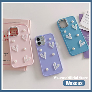 Ốp Điện Thoại Trái Tim Laser Ngọc Trai Tinh Tế Cho iPhone 14 Pro Max 15 Pro Max 13 Pro 14 Plus 12 11 Pro Max X Xr Xs Max 7 Plus 8 Plus Vỏ Bảo Vệ