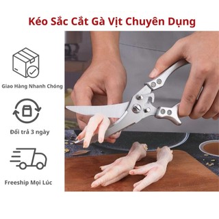    Loại 1 Hàng Nhật   Kéo Cắt Gà Vịt Chuyên Dụng Kéo Cộng Lực Cắt Đồ Ăn Đa Năng Chất Liệu Thép Không Gỉ Chắc Chắn Bền Bỉ 