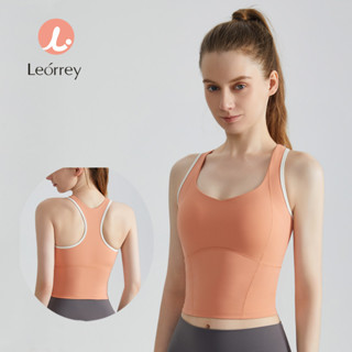 Leorrey-Áo ba lỗ tập thể dục không tay có đệm, áo ba lỗ tập luyện chạy bộ, áo ba lỗ tập yoga co giãn
