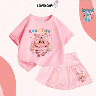 Set Áo Váy Baby Three cho bé gái Áo chân Váy LaviBaby chất thun cotton mềm mịn, thoáng mát