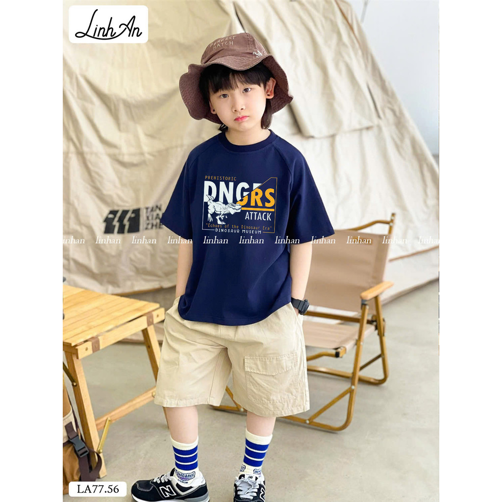LinhAn. Set Bé Trai DNGRS Xanh Than Quần Kaki