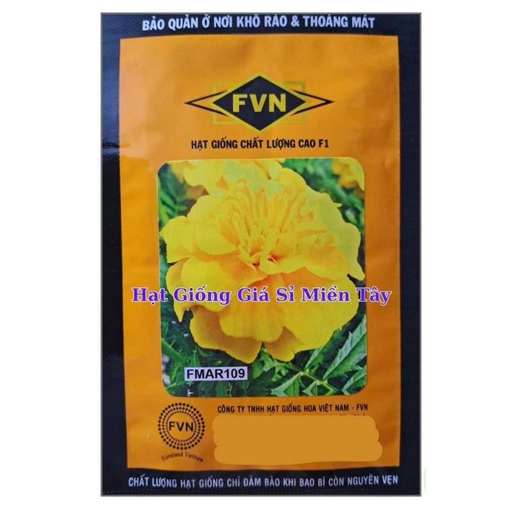 Hạt Giống Hoa Vạn Thọ Ban Mai F1 FMAR109 (Vàng) FVN (GÓI 100 HẠT) - Hoa màu vàng chanh, nhiều cánh