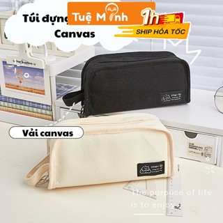  Bóp viết cỡ lớn nhiều ngăn túi bút ngăn to màu trơn TB14 hộp đựng bút đồ dùng cá nhân mỹ phẩm 