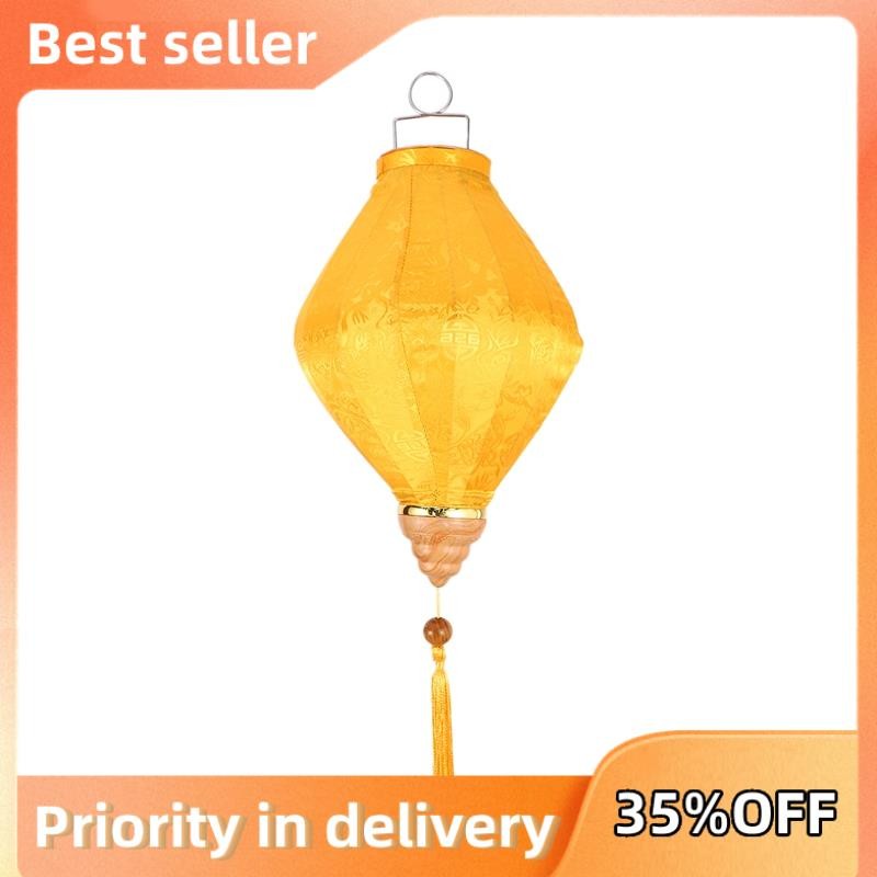 Đèn lồng lụa Lễ hội tùy chỉnh Đèn lồng thủ công Đồ thủ công dân gian Đèn lồng (Vàng)