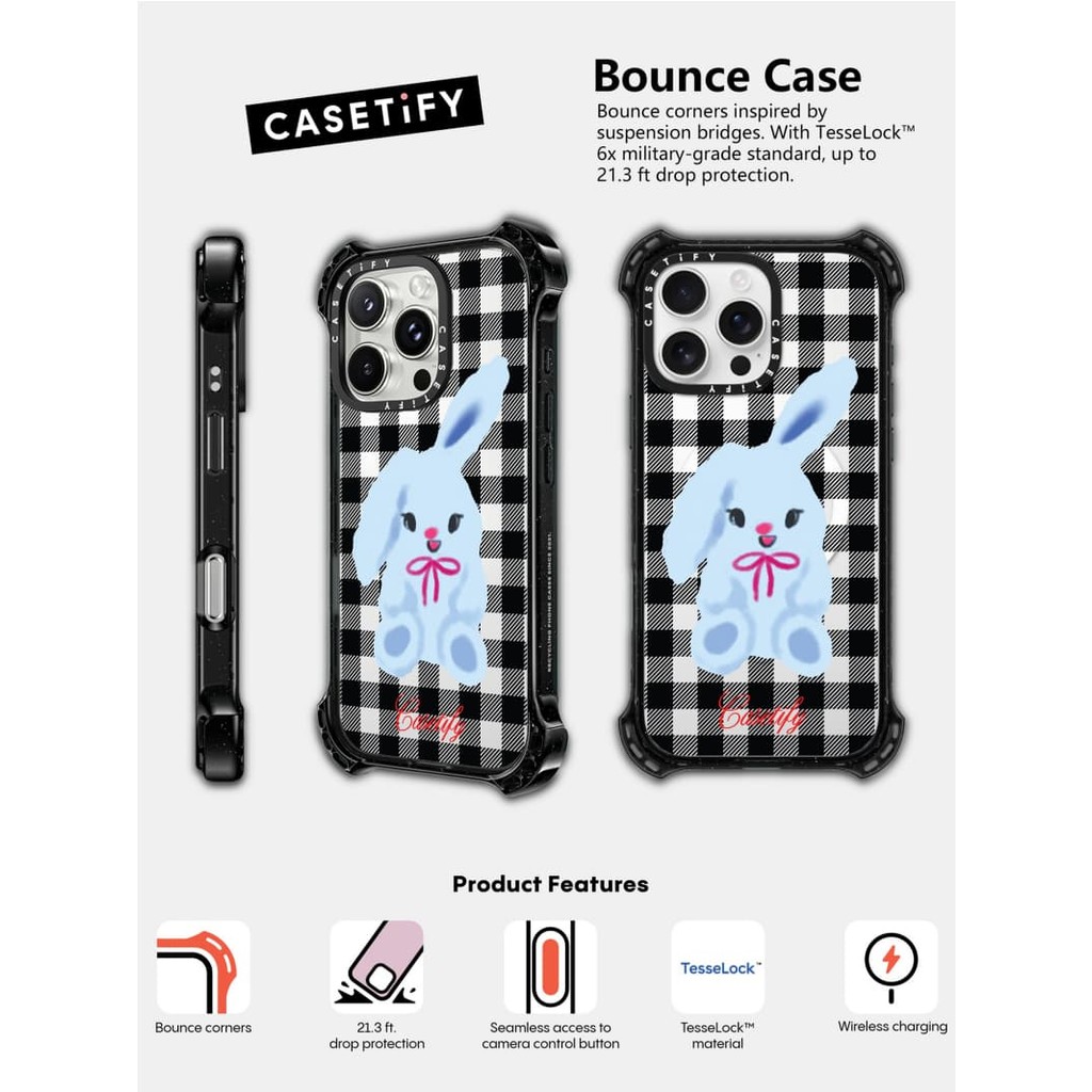 CASETiFY X Nơ Thỏ Ốp Lưng Acrylic Cứng Hút Từ Tính Cho Apple IPhone 14 / 15 / 16 Pro Max Với Bao Bì 