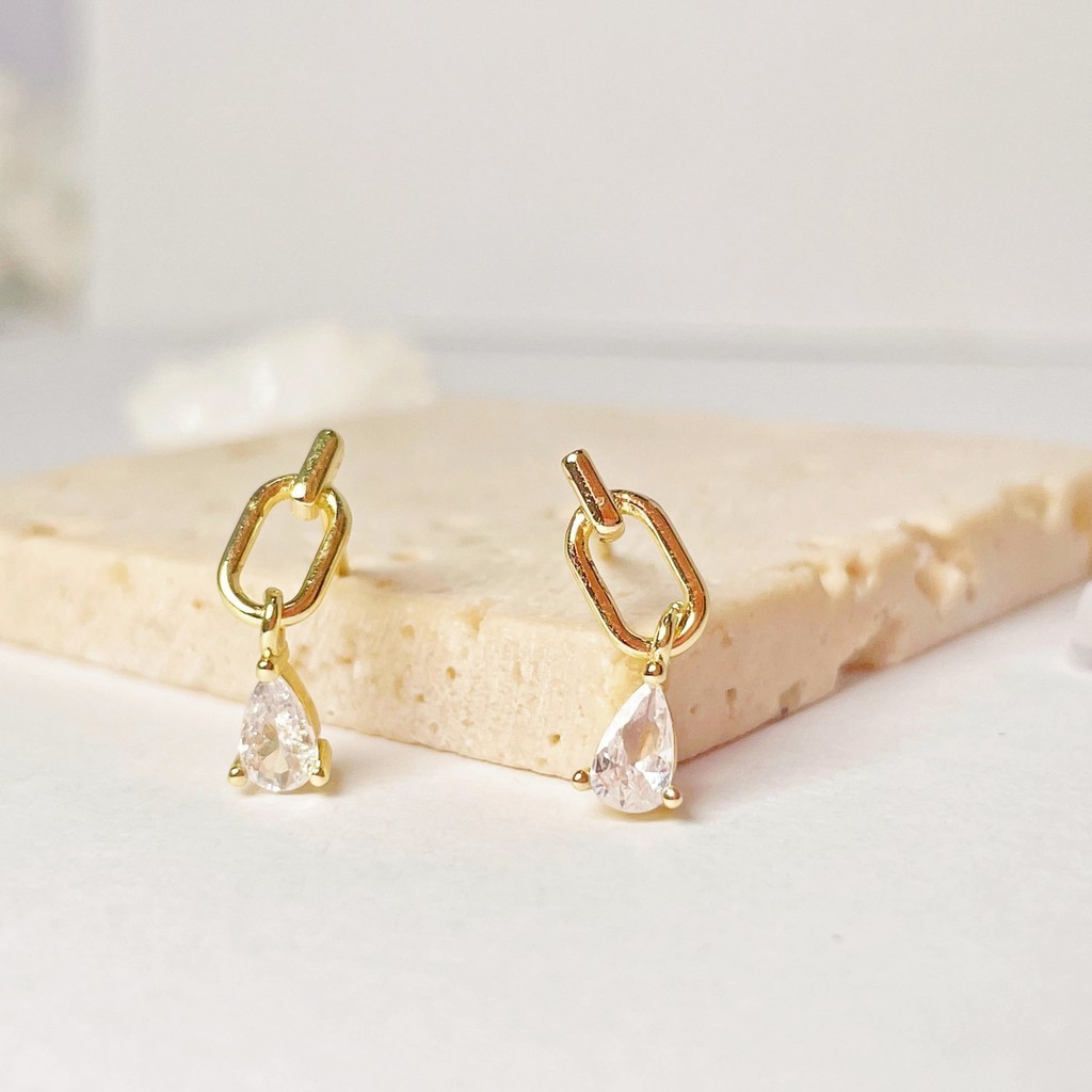 E407 Nàng Tiên Cá Giọt Tai Cho Nữ Không Gây Dị Ứng S925 Bạc Bông Tai Thanh Lịch Nữ Bông Tai