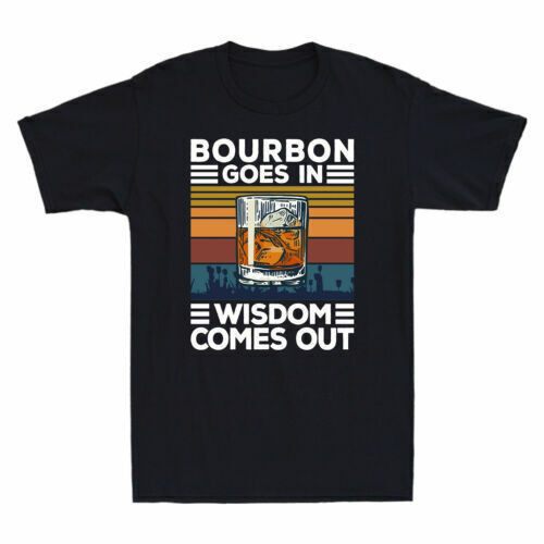 Bourbon Đi Trong Trí Tuệ Đi Ra Bourbon Uống Người Yêu Áo Sơ Mi Retro Áo Thun