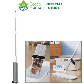 Cây Lau Nhà Tự Vắt ECOCO Kháng Khuẩn Xoay 360 Độ, Lau Sạch Khô Nhanh, Chổi Lau Nhà Gấp Gọn gia dụng hiệp