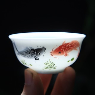 Chén sứ cảnh đức dùng thưởng trà bằng sứ thanh khiết thấu quang dung tích 35 ml