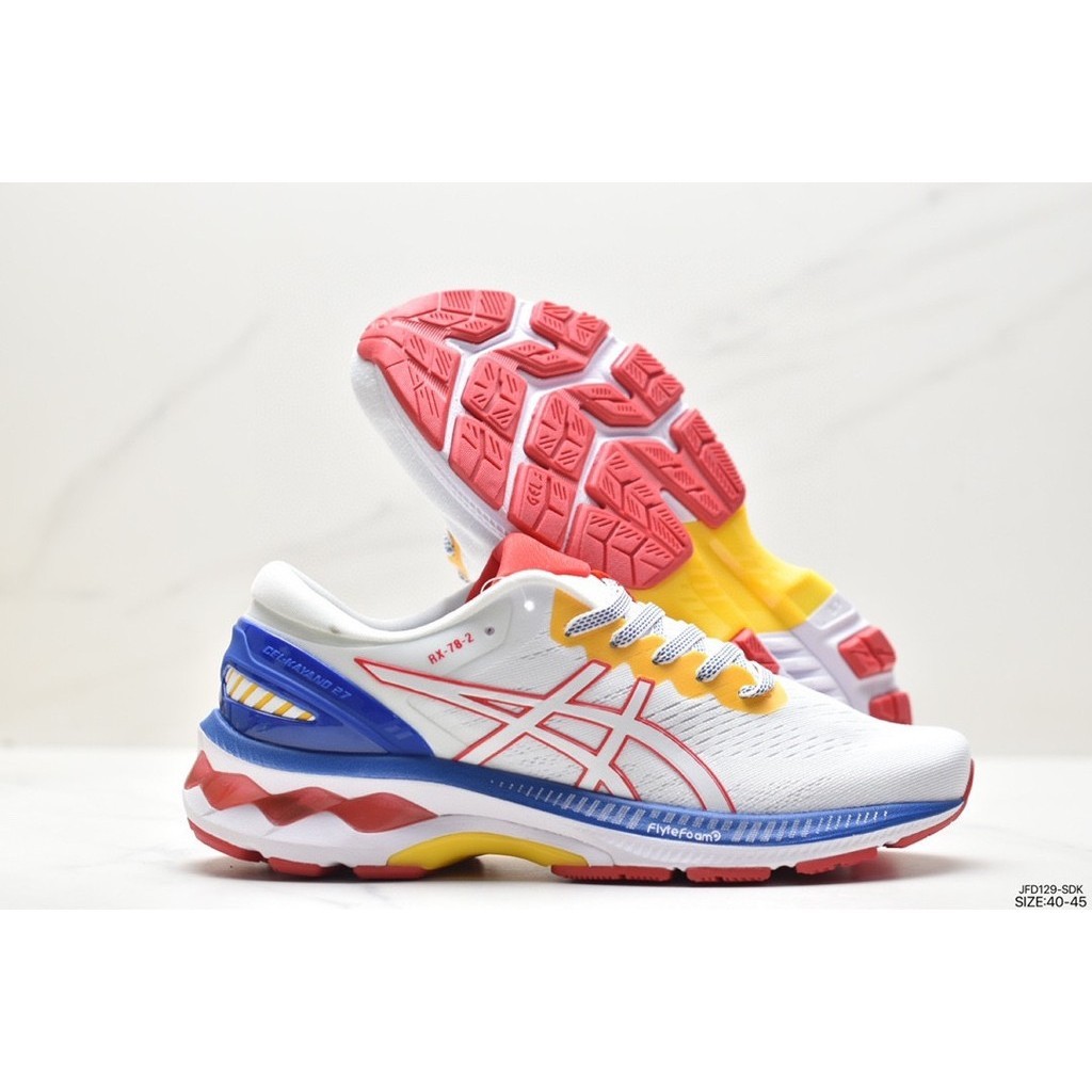 （Hot）Giày Thể Thao Nam Nữ Gallery Asics GEL-KAYANO 27 LITE-SHOW / White blue red