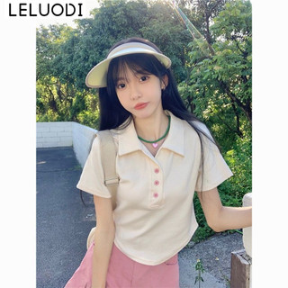 LELUODI áo phông áo thun nữ croptop baby tee Xu hướng thời trang Minimalist Korean WTX24410ON 17Z240425