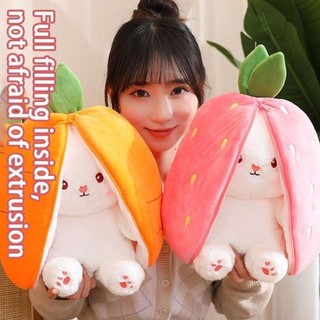  Bông Tai Dài Thỏ Nhồi Bông 2 Trong 1 Ráp Trái Cây Cosplay Dâu Và Cà Rốt Món Quà Dễ Thương 25CM35CM 
