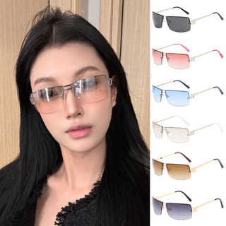 Kính râm hình bầu dục không khung Kính râm ảnh hưởng độc đáo Chụp ảnh đường phố Kính râm thời trang Chống tia cực tím 8051