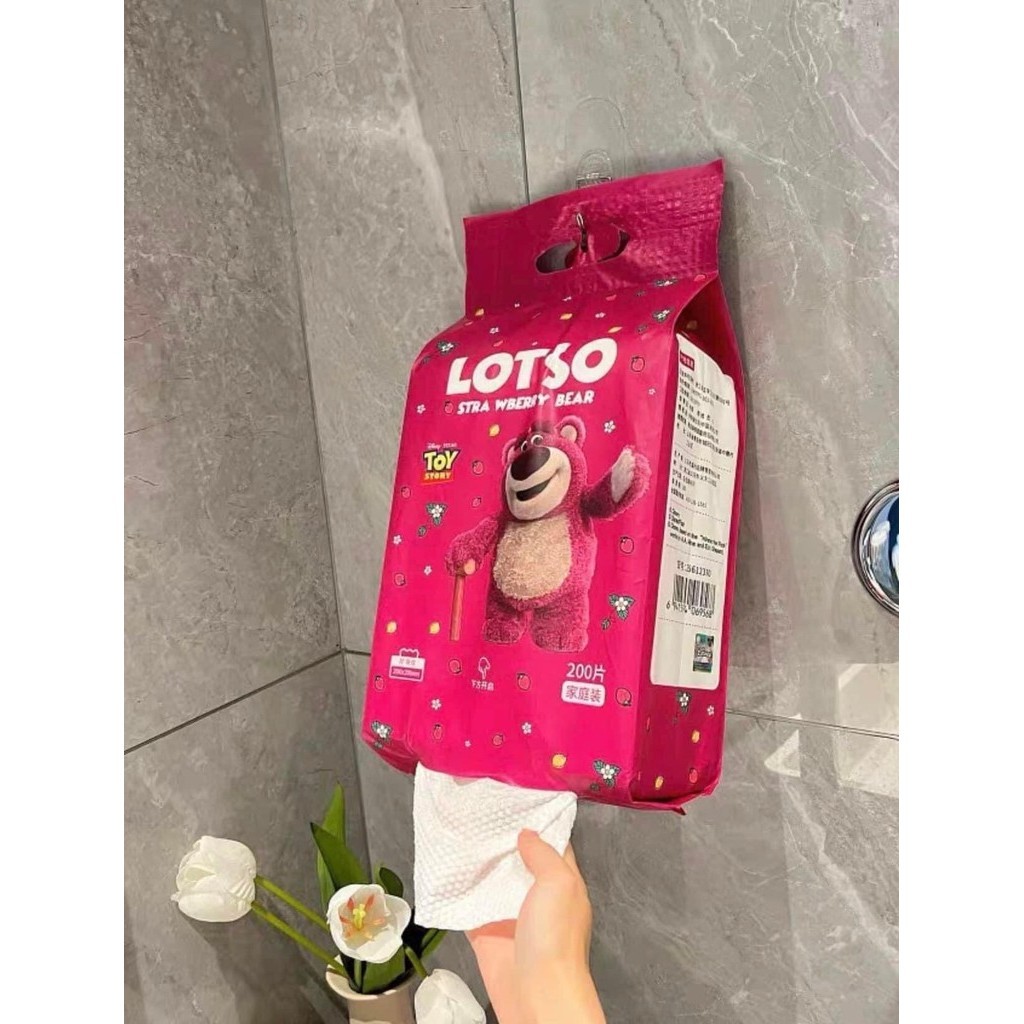 KHĂN GIẤY TREO TƯỜNG GẤU LOTSO 76k/ cái Khăn giấy, giấy ăn gấu Losto mềm mại, không chất tẩy rửa, gó