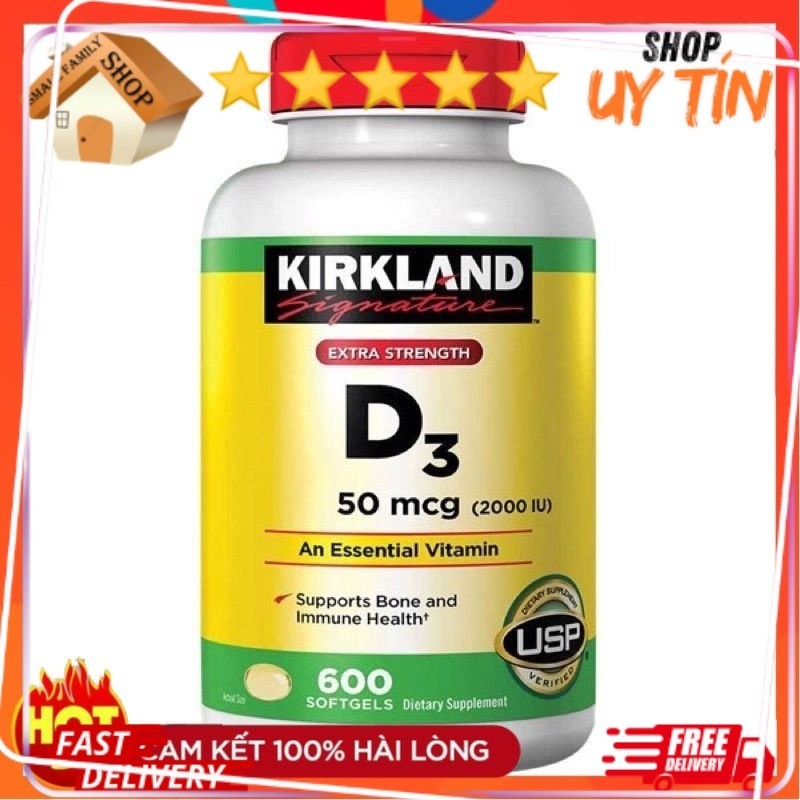 [Date 11/24] Viên uống bổ sung vitamin D3 50mg của Kirkland 600v - Small Family