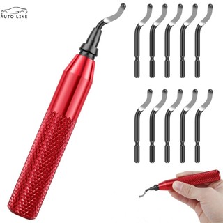 Bộ dụng cụ gỡ bỏ với 10 lưỡi bổ sung và 1 tay cầm dụng cụ loại bỏ burr edges loại bỏ dụng cụ cầm tay shopcyc4977