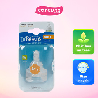 Núm ty thay thế Silicon Dr.Brown's Cổ hẹp