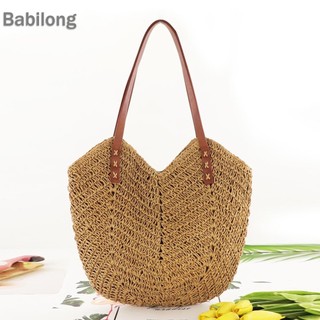  Túi xách nữ mùa hè bằng rơm Túi đeo vai dệt tay Du lịch đi biển Túi Tote rỗng