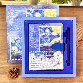 sổ tay bìa cứng - bộ quà tặng cao cấp phong cách cổ điển, vintage chủ đề claude monet - vincent van gogh