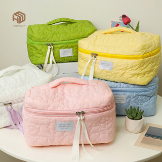 HOPEUP 2 Túi Trang Điểm Túi Đựng Mỹ Phẩm Cotton Di Động Có Dây Kéo Đóng Cửa Dung Tích Lớn Túi Vệ Sinh Du Lịch Nữ