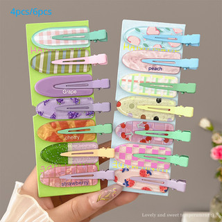 4 cái / 6 cái dễ thương traceless kẹp tóc nữ 2024 mới đầu nổ bên kẹp mùa hè dopamine phụ kiện tóc
