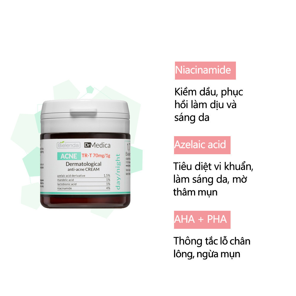 Ảnh 5 của Kem dưỡng Bielenda Dr. Medica Anti-Acne Dermatological giảm mụn, mờ thâm 50ml