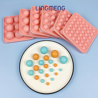 Lingmengchitengyefine 9 / 16 / 25 / 36 khoang tròn khuôn sô cô la nắp thực phẩm không đường bánh dụng cụ làm bánh