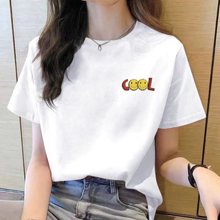 ❥ ❥ ❥ ❈ Áo thun nữ mùa hè tay ngắn quần áo nữ cổ tròn áo thun màu hồng dành cho nữ Áo thun nữ in dáng rộng M-4XL
