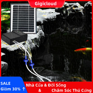 Máy bơm oxy bể cá Gigicloud Máy bơm không khí tiết kiệm năng lượng mặt trời chạy bằng năng lượng mặt trời cho bể cá bể cá Bể bơi ngoài trời