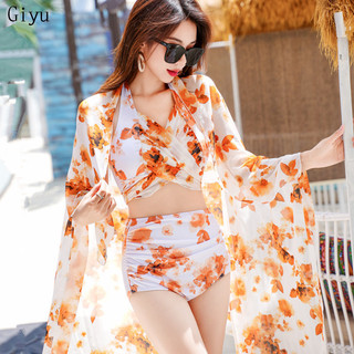 Bộ đồ bơi nữ GiyuBikini 3 món ngắn và thận trọng 2024 mới thời trang Hàn Quốc