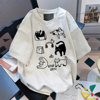 Áo Thun Nữ Cotton Nguyên Chất Hợp Thời Trang Giảm Béo Mùa Hè Phong Cách Hàn Quốc Vui Vẻ Ins Cổ Tròn Đa Năng Rời Niche Cặp Đôi Tay Ngắn