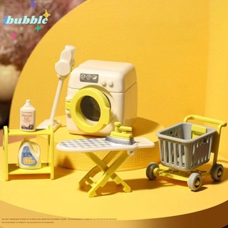 Giường thu nhỏ nhà búp bê BUBBLE, Đĩa trang trí bằng gỗ Mini 1 / 12, Phụ kiện 10 kiểu trang trí nhà búp bê