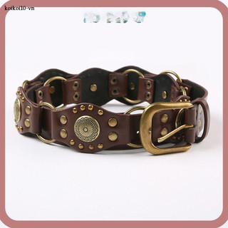 Thắt lưng da PU phun đinh tán rộng Y2K đinh tán nữ Gothic cổ điển