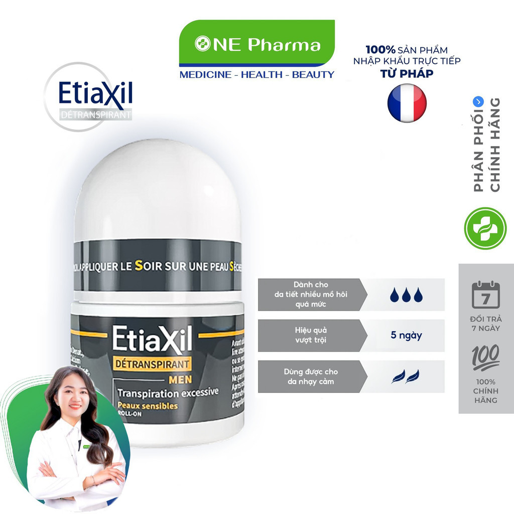 Lăn Khử Mùi Và Ngăn Mồ Hôi Chuyên Sâu ETIAXIL MEN 15ML