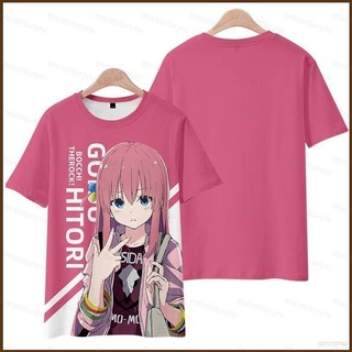 Anime Áo Thun Bocchi The Rock Tay Ngắn Áo Hitori Gotoh Dáng Rộng Tee Unisex Áo Sơ Mi Thời Trang Plus Kích Thước