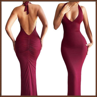 Jaz Nữ Maxi Không Tay Đầm Lưng Thắt Lưng Dây Lưng Cổ Ruched Bodycon Đầm Cocktail Dự Tiệc Prom Đầm
