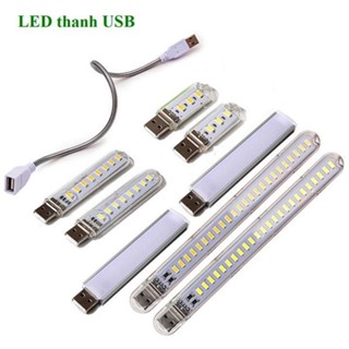 Thanh đèn LED mini 8 bóng, 24 bóng siêu sáng cổng cắm USB thích hợp để bàn học, đọc sách đầu giường Phụ Kiện