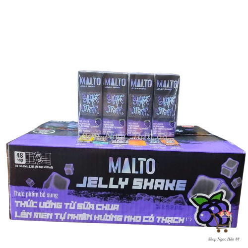 Sữa chua lên men tự nhiên có thạch MALTO Shake It Off hương nho thùng 48 hộp x 170ml
