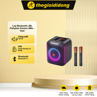 Loa Bluetooth JBL Partybox Encore 2Mic âm thanh sống động mạnh mẽ/ kháng nước IPX4/ Nghe nhạc lên đến 10 giờ