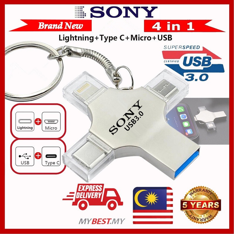 Ổ đĩa flash USB 2TB 4in1 OTG 16GB 32GB Pendrive 64GB Type-C Thẻ nhớ USB 128GB 256GB cho điện thoại di động Android PC 512G 1TB