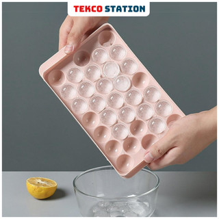Khay Đá 33 Viên, Khuôn Thạch Bi Nhựa Tròn Làm Rau Câu Hoa Quả Trái Cây - Khay Đá Tròn 33 Viên