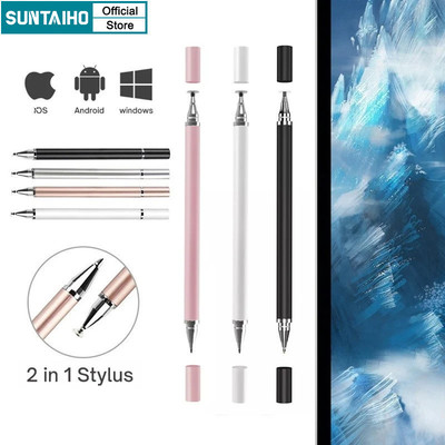 Suntaiho 2 trong 1 Phổ biến Fine tip Điện dung Stylus Thích hợp cho Apple Huawei Xiaomi OPPO VIVO Thiết bị Android và iPad cho cả điện thoại và máy tính bảng Sử dụng tiện lợi Right Afte