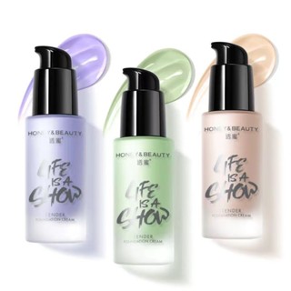  Kem cách ly dưỡng ẩm và dưỡng ẩm mặt Honey Beauty Face Kem lót trang điểm dưỡng ẩm lâu trôi 30g 