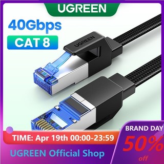Cáp Ethernet Ugreen Cat8 40Gbps, Hỗ Trợ 2000 MHz, Cáp Mạng Cotton Xoắn Lan Cho Modem Laptop Ps 4 Router 0.5M-5M