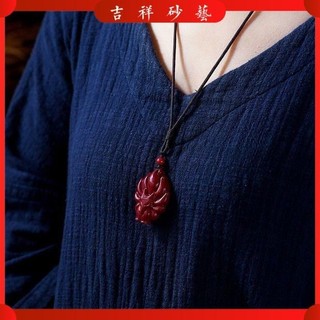 Cinnabar Chín Cánh Cáo Mặt Dây Chuyền Nữ Cáo Nhỏ Vòng Cổ Mặt Dây Chuyền Trang Sức May Mắn Áo Len Dây Chuyền