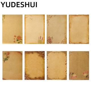 YUDESHUI 8 Miếng Giấy Viết, Giấy Kraft Họa Tiết Hoa Giấy Kraft, Giấy In Màu Cổ Màu Nâu A5 Viết Văn Phòng Phẩm