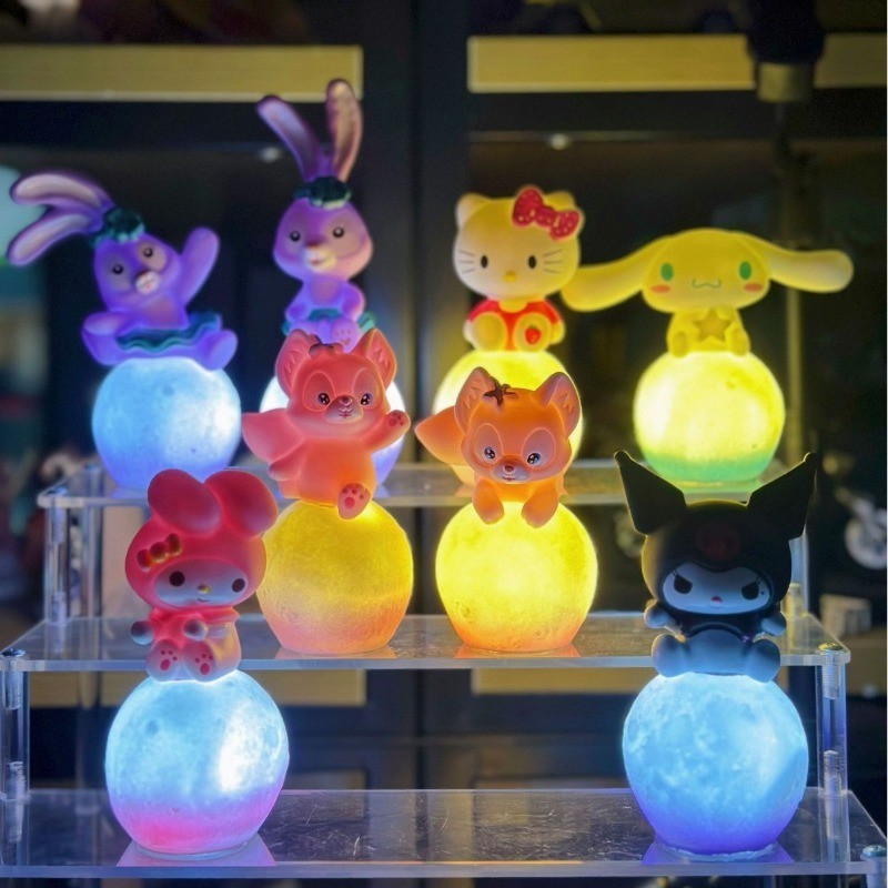 Kawaii 3D Sanrio Hello Kitty Kuromi Cinnamoroll Đèn Ngủ Phát Sáng Đồ Chơi Trẻ Em Anime Nhân Vật Ánh Sáng Trang Trí Phòng Ngủ Đồ Chơi Trẻ Em Quà Tặng